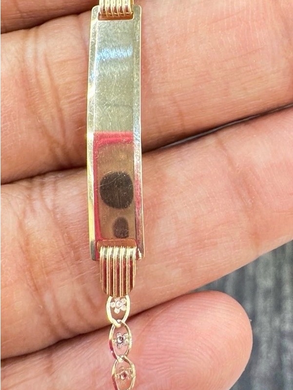 Real 10k Gold Id Bracelet - Baby Girl Bracelet - Pulsera En Oro